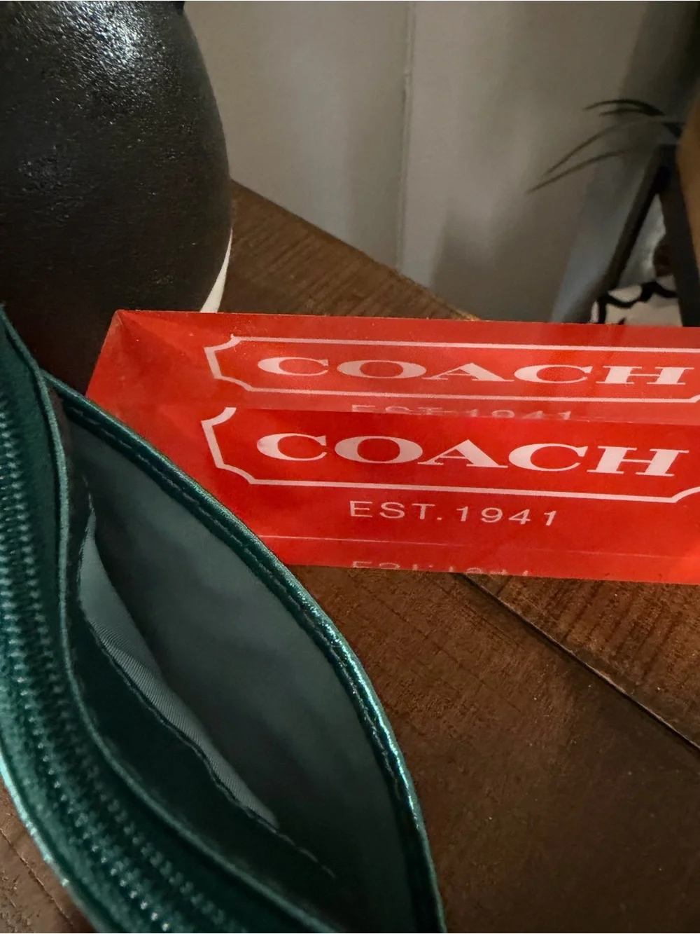Coach Teal Key Ring Case